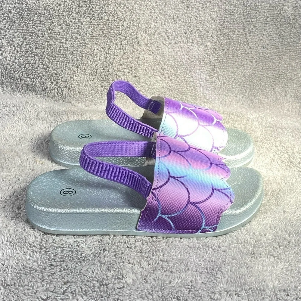 Girls Size 8 Sandal’s Shoes Purple Slip On